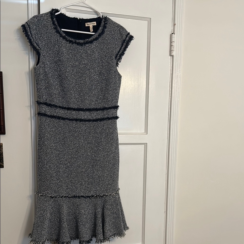 Rebecca Taylor Navy Blue Tweed Dress